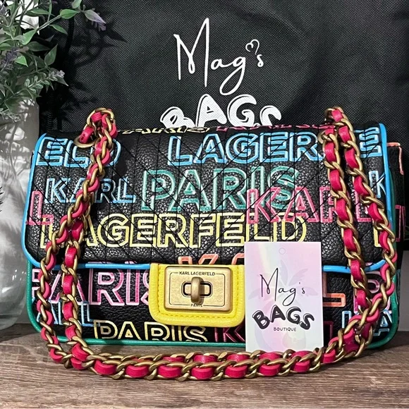 Karl Lagerfeld: Neon Paris Agyness Convertible Shoulder Bag - Picture 14 of 14